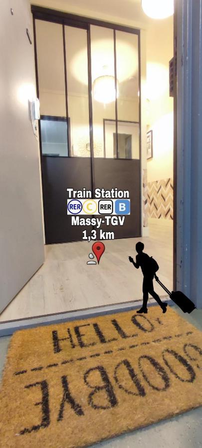 T4 Massy Tgv By Beds4Wanderlust - 80M2 Avec Terrasse Et Bureau - Proche Coulee Verte - Ideal Pro Ou Famille ภายนอก รูปภาพ